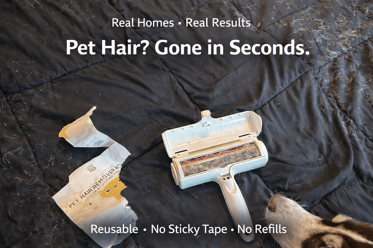 PawTidy™ FurLift Roller — Reusable Pet Hair Removal for Furniture & Clothing