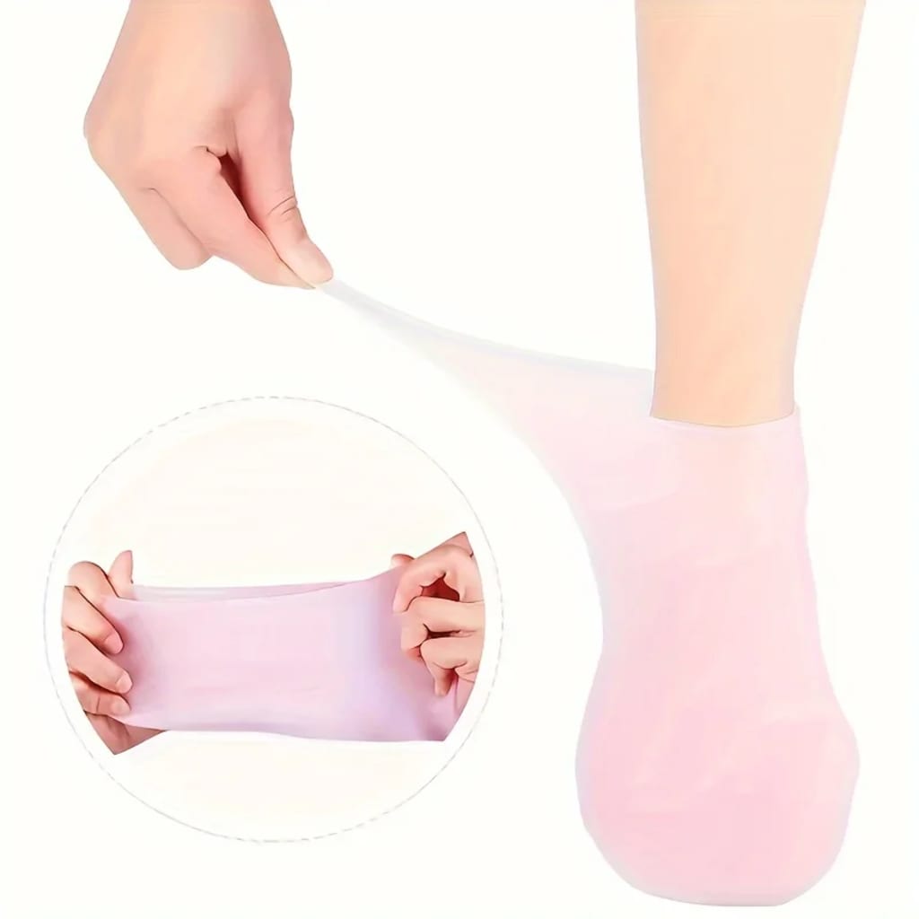 Moisturizing Silicone Gel Socks for Dry Cracked Feet — Reusable Heel Care (1 Pair) Moisturizing Silicone Gel Socks for Dry Cracked Feet — Reusable Heel Care (1 Pair)