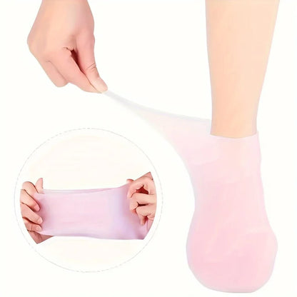 Moisturizing Silicone Gel Socks for Dry Cracked Feet — Reusable Heel Care (1 Pair) Moisturizing Silicone Gel Socks for Dry Cracked Feet — Reusable Heel Care (1 Pair)